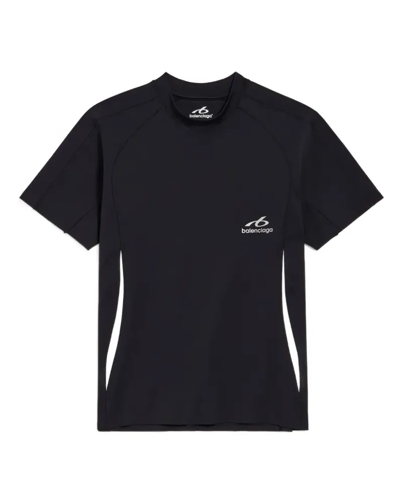 Balenciaga logo-print panelled T-shirt - Schwarz Schwarz