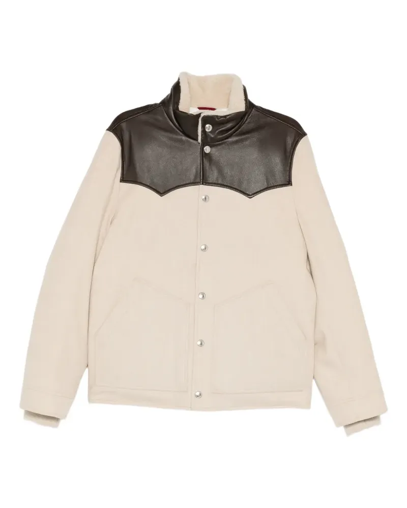 Brunello Cucinelli Gefütterte Jacke mit Kontrastkragen - Nude Nude