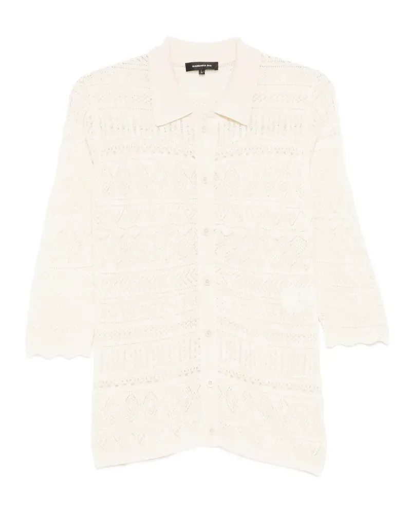 Barbara Bui pointelle-knit geometric-pattern shirt - Nude Nude