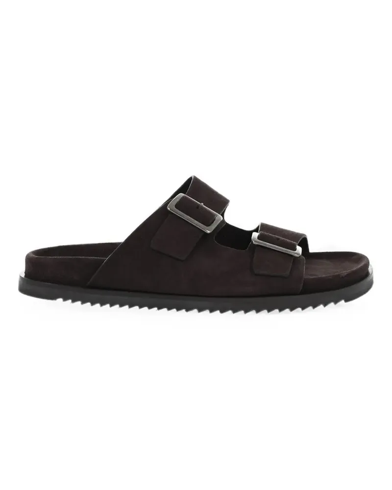 Corneliani buckle-fastening suede sandals - Braun Braun