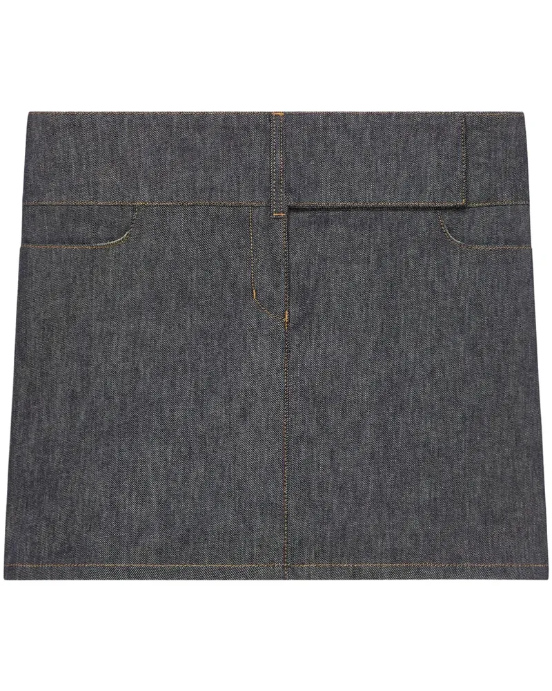Courrèges Jeans-Minirock mit Gürtel - Grau Grau