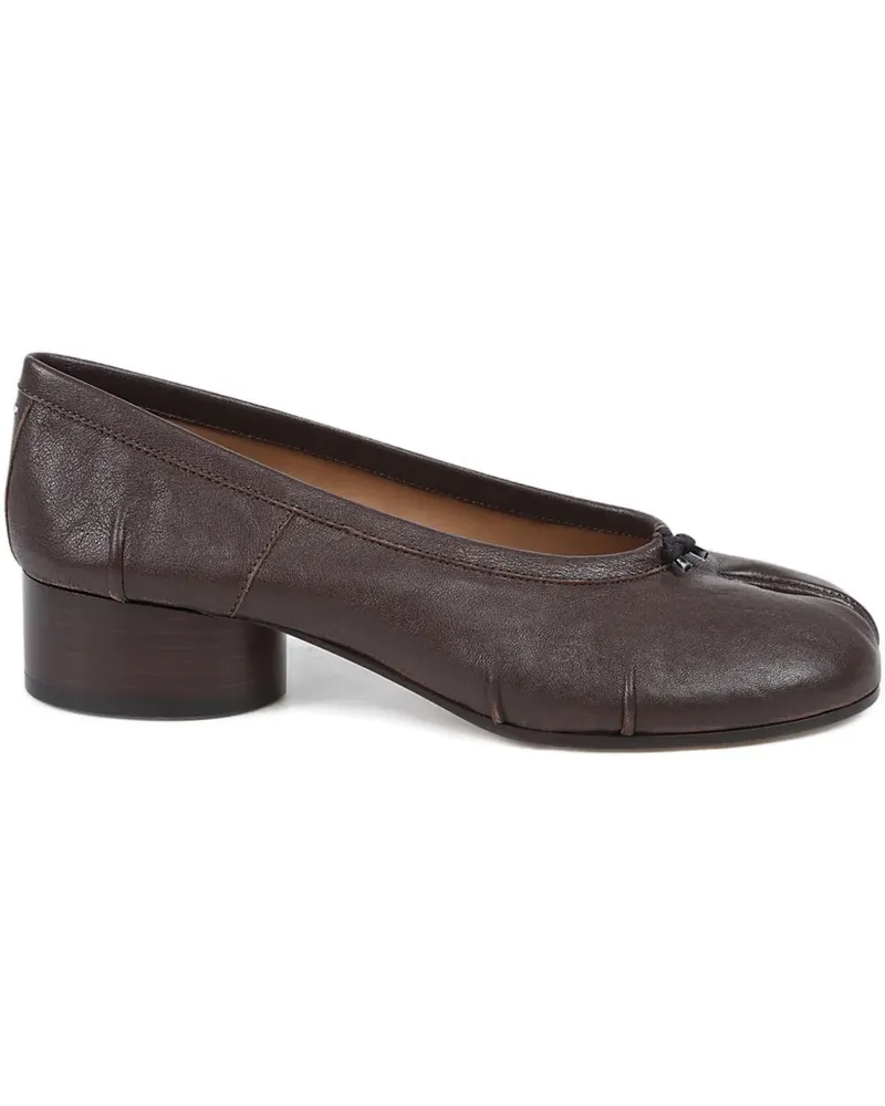 Maison Margiela 30mm Tabi leather pumps - Braun Braun