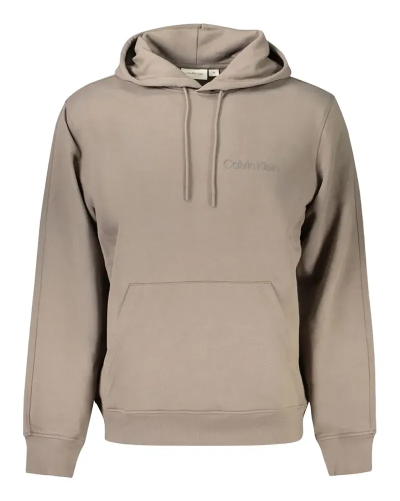 Calvin Klein logo-embroidered hoodie - Nude Nude