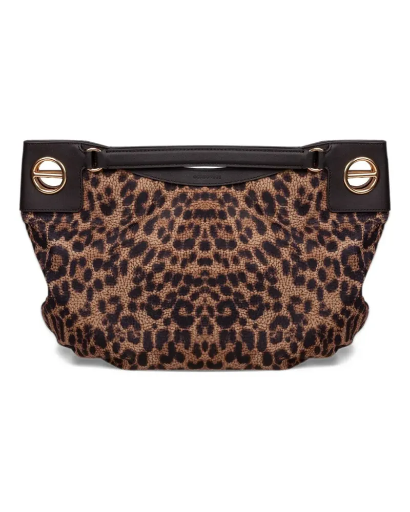 Borbonese Mittelgroße London Tote Bag mit Leopardenprint - Braun Braun