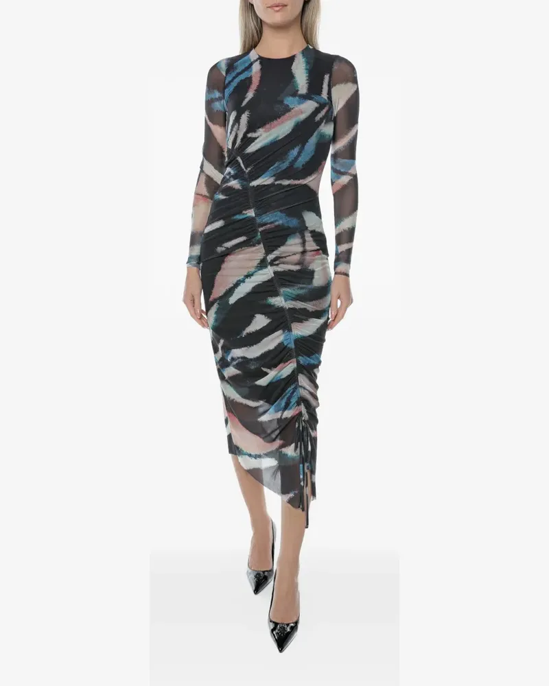 Ted Baker Ellylou Midikleid mit langen Ärmeln - Schwarz Schwarz