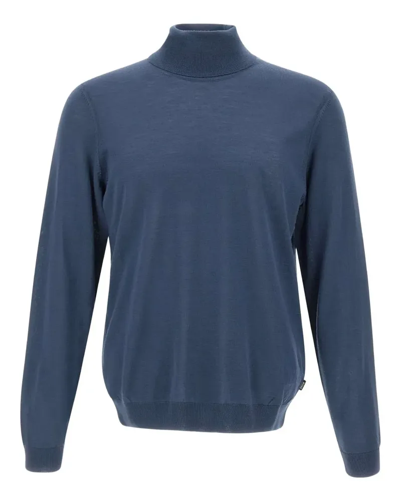 HUGO BOSS turtleneck ribbed sweater - Blau Blau