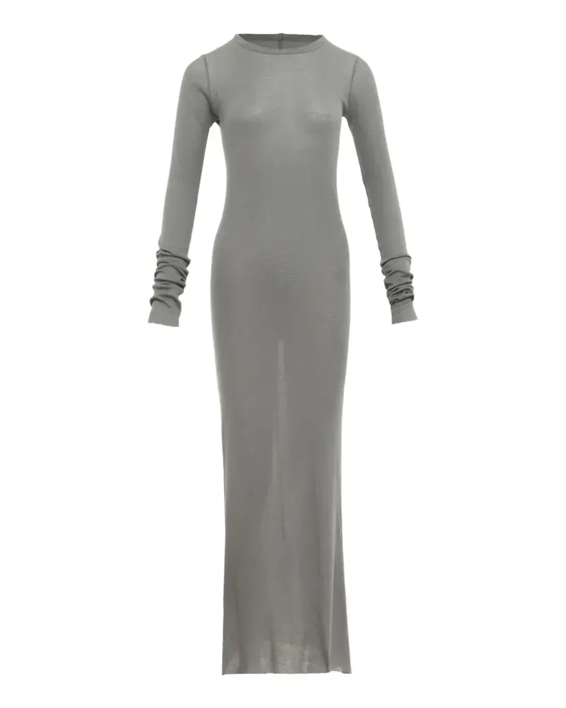 Rick Owens long-sleeve ribbed maxi dress - Grau Grau