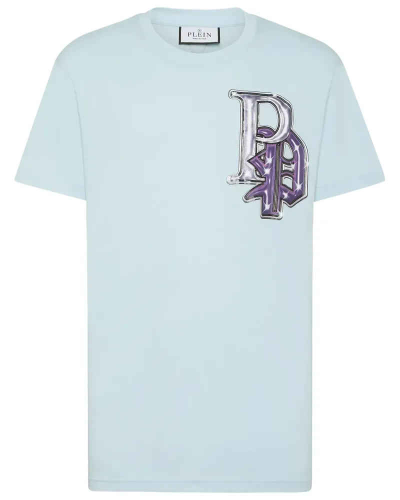 Philipp Plein T-Shirt mit Gothic Graffiti-Print - Blau Blau