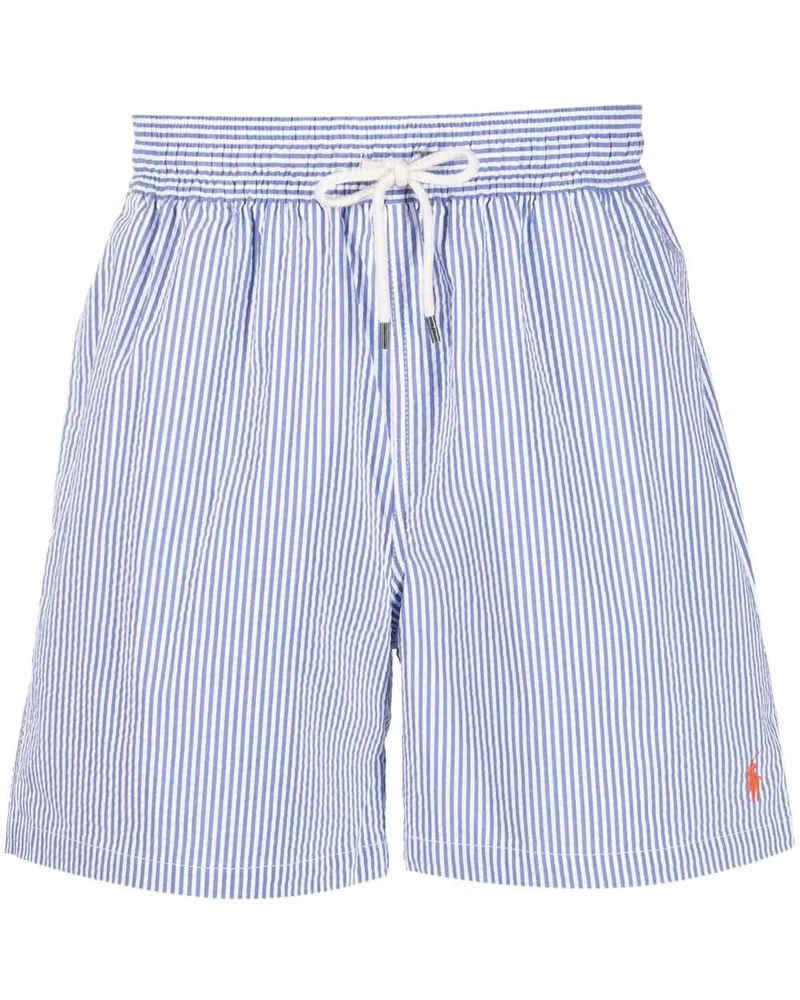 Ralph Lauren Gestreifte Badeshorts - Blau Blau