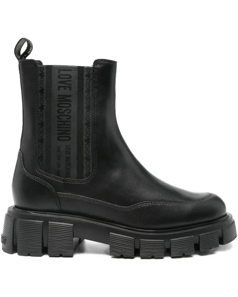 Moschino Stiefel mit dicker Sohle 40mm - Schwarz Schwarz