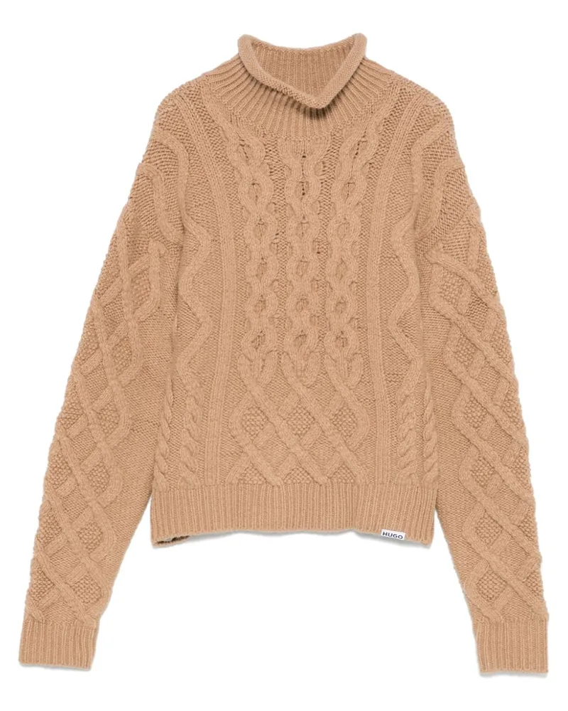 HUGO BOSS Pullover mit Zopfmuster - Nude Nude