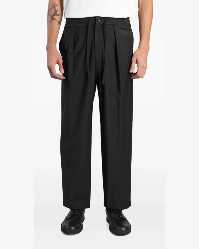 ATTACHMENT pleated drawstring trousers - Schwarz Schwarz