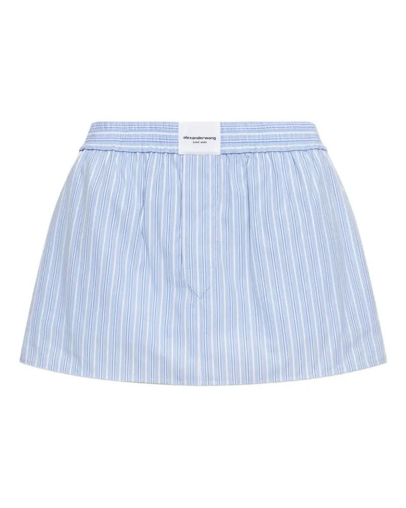 Alexander Wang Gestreifter Minirock mit Logo-Patch - Blau Blau