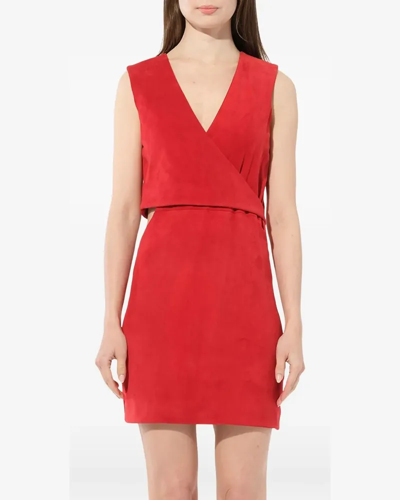 Balmain wrap-style leather dress - Rot Rot