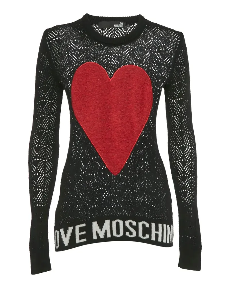 Moschino Pullover mit Herz-Patch - Schwarz Schwarz