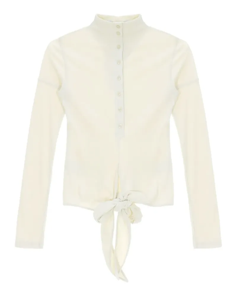 LOW CLASSIC T-Shirt mit Knotendetail - Nude Nude
