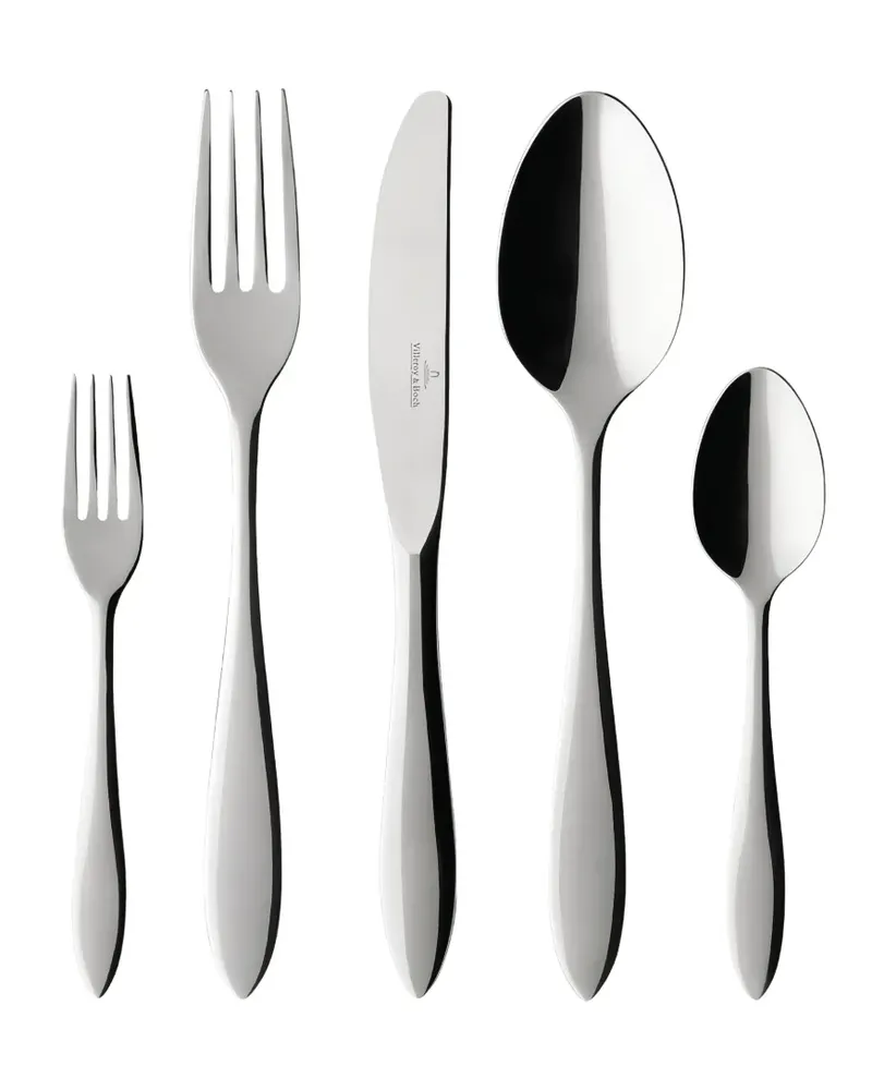 Villeroy & Boch Poliertes Besteck mit Tapered-Henkel (5er-Set) - Silber Silber