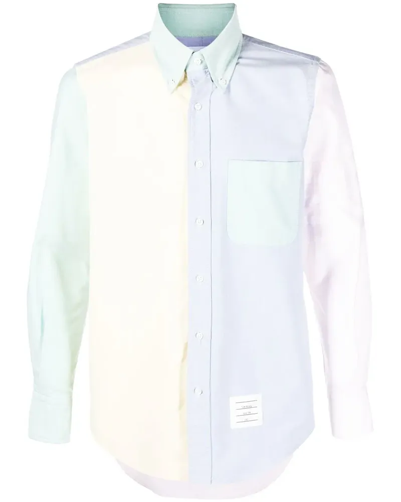 Thom Browne Hemd in Colour-Block-Optik - Rosa Rosa