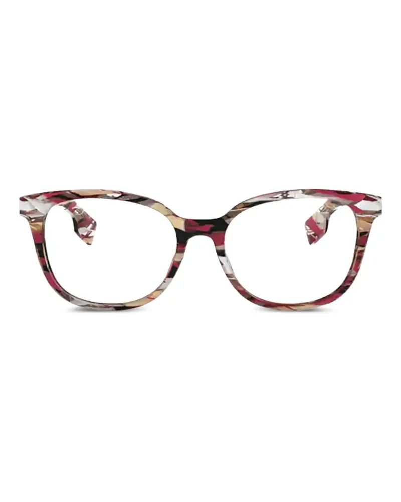 Burberry Gestreifte Brille mit eckigem Gestell - Braun Braun