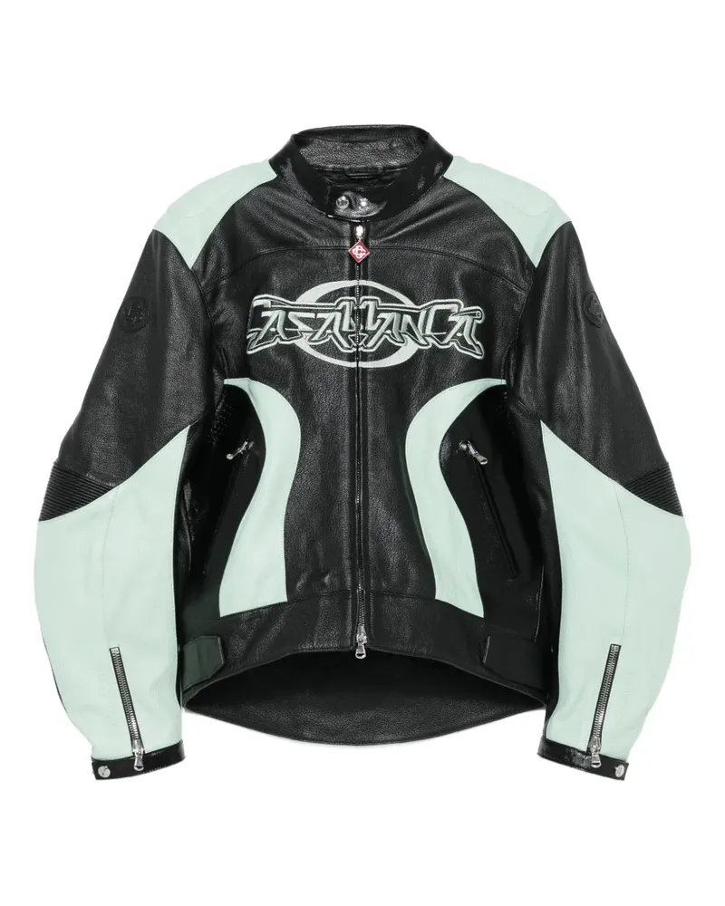 Casablanca Paris Lederjacke mit Kontrasteinsätzen - Schwarz Schwarz