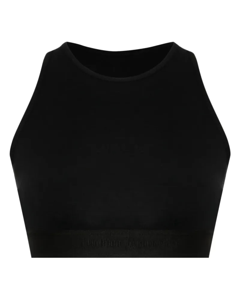 Palm Angels Top mit Logo-Print - Schwarz Schwarz