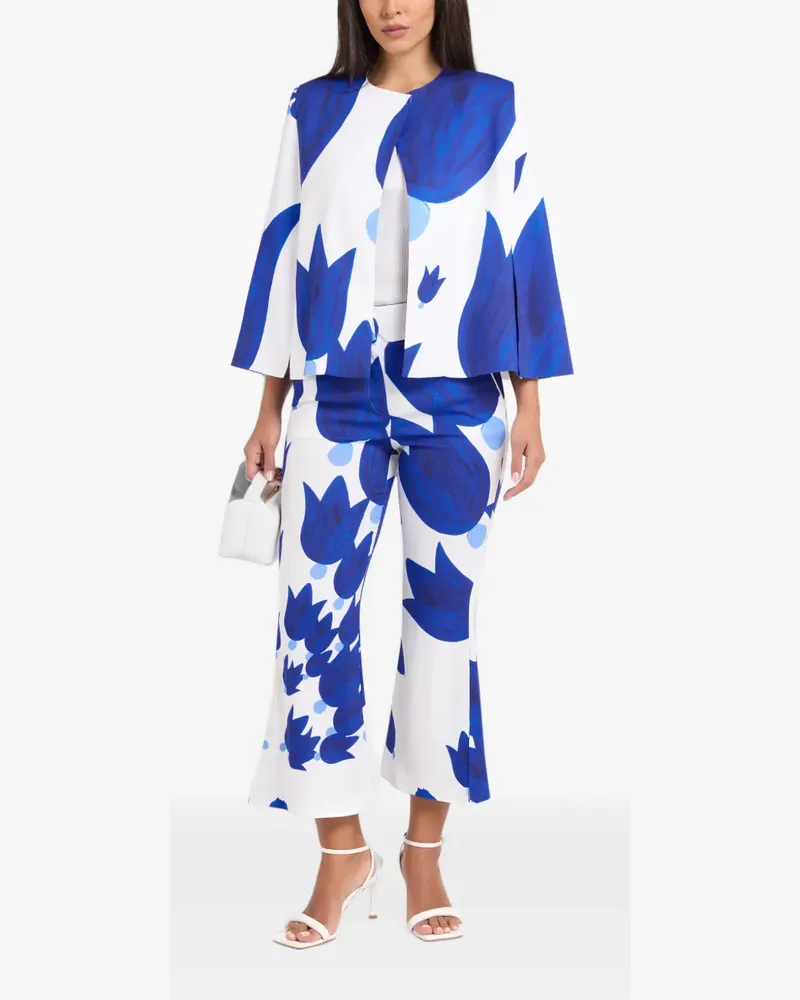 THEMIS Z Theano patterned cape coat - Blau Blau