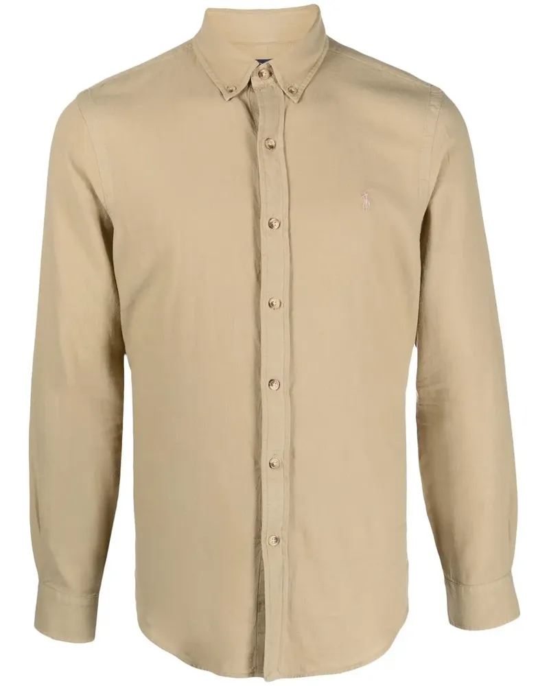 Ralph Lauren Hemd mit Logo-Stickerei - Nude Nude