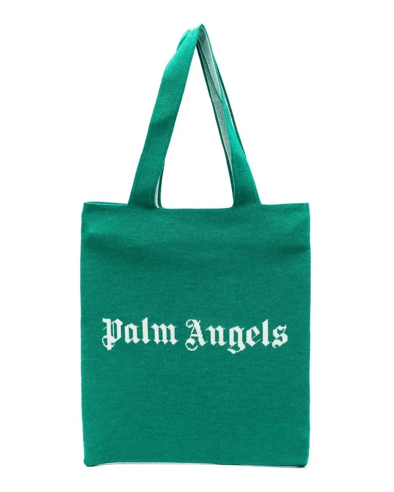 Palm Angels Shopper mit Logo-Print - Grün Grün