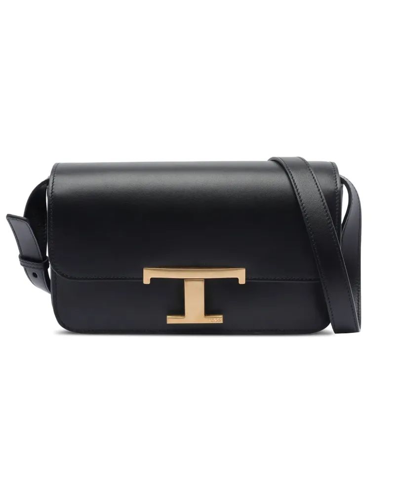 TOD'S Umhängetasche mit T-Logo - Schwarz Schwarz