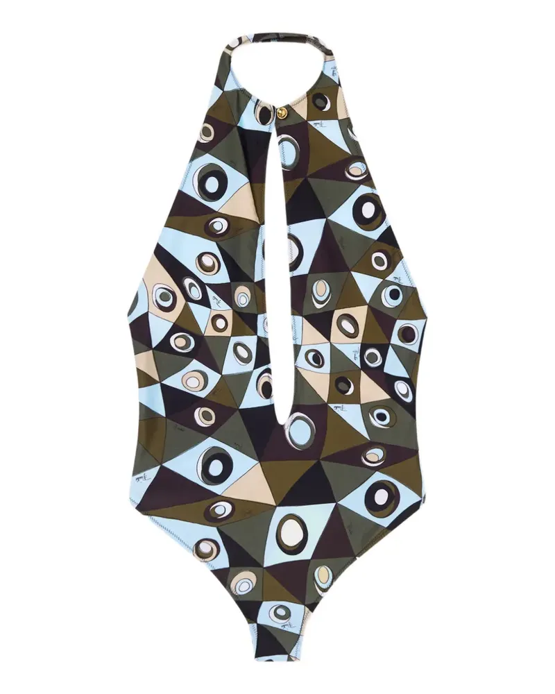 Emilio Pucci Occhi-print swimsuit - Grün Grün