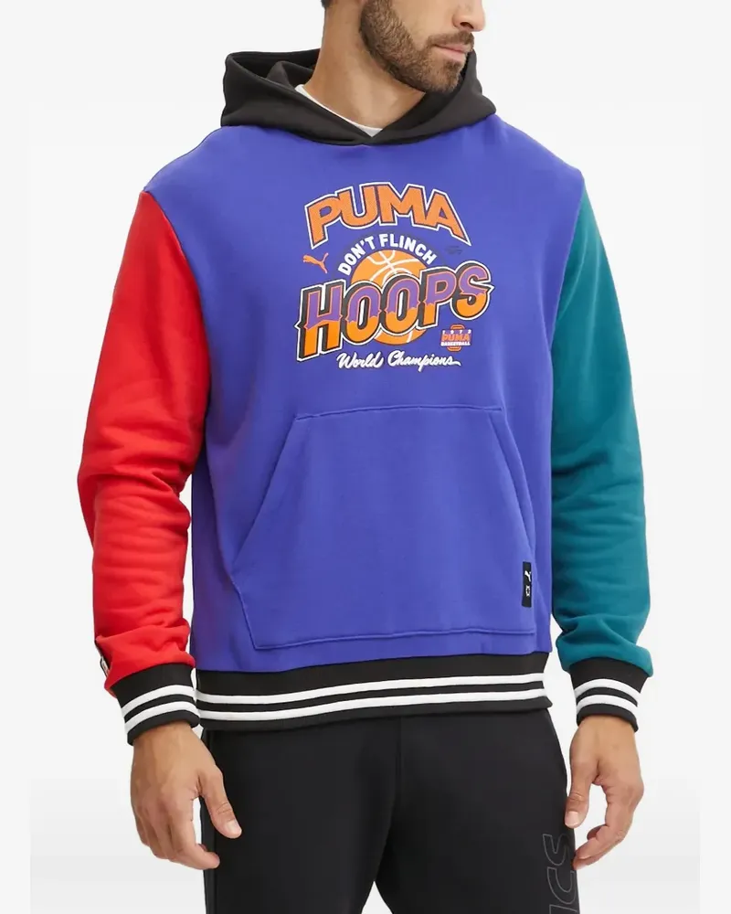 Puma Hoodie in Colour-Block-Optik - Blau Blau