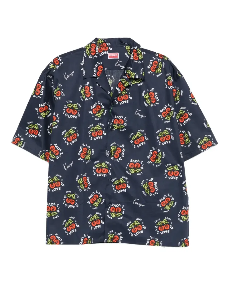 Kenzo Hemd mit Kirschen-Print - Blau Blau