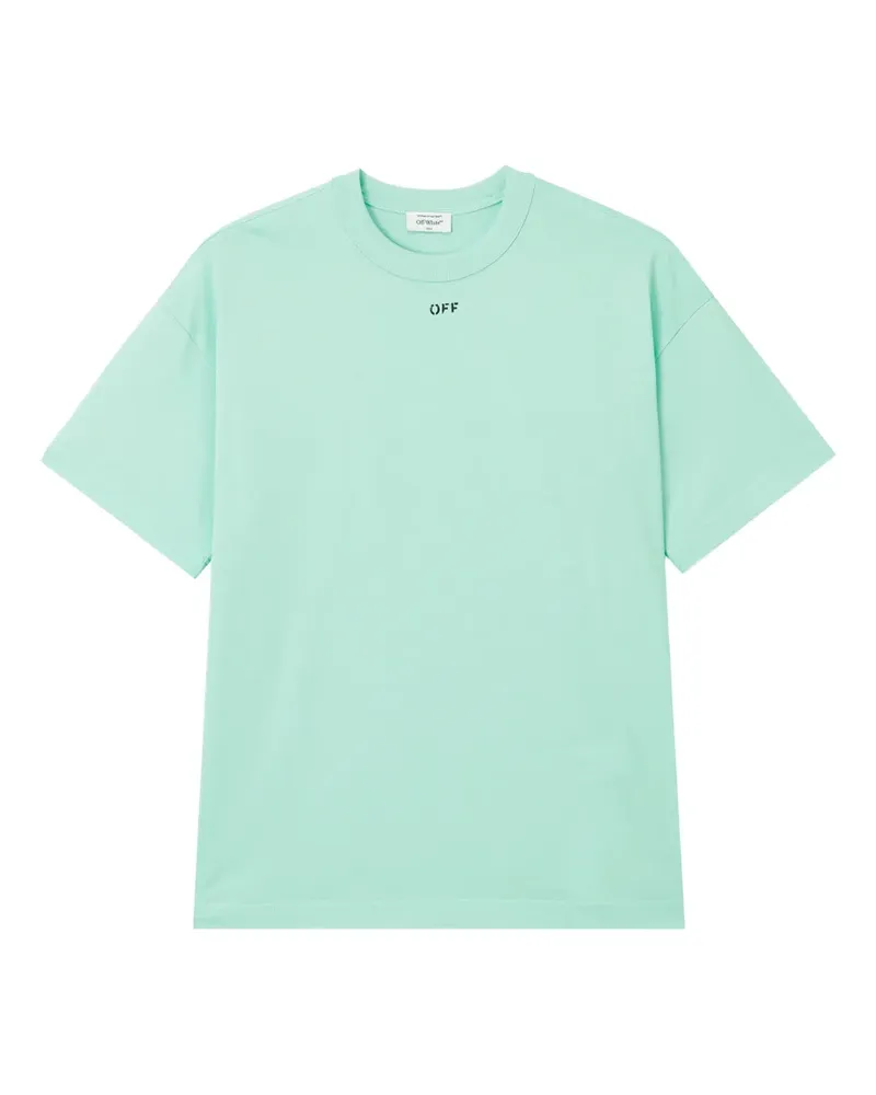 OFF-WHITE T-Shirt mit Logo-Print - Grün Grün