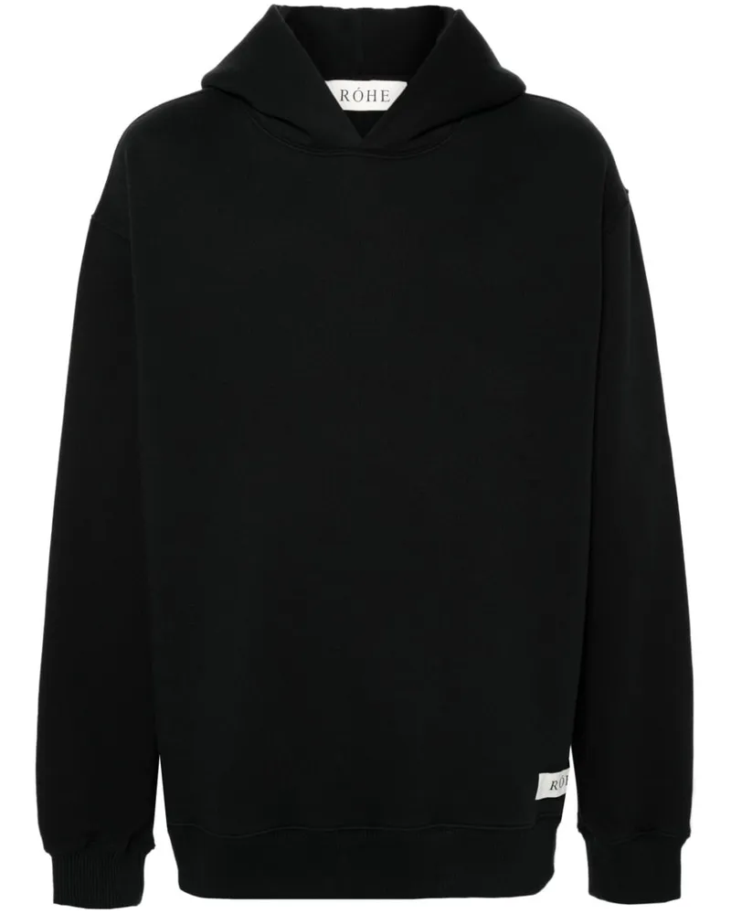 Róhe Hoodie mit Logo-Detail - Schwarz Schwarz