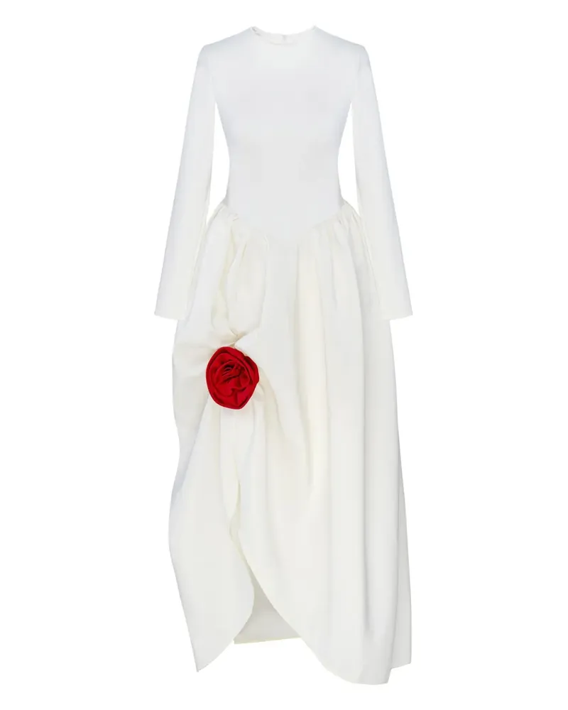 SLEEPER Aurora Kleid mit Blumenapplikation - Weiß Weiß