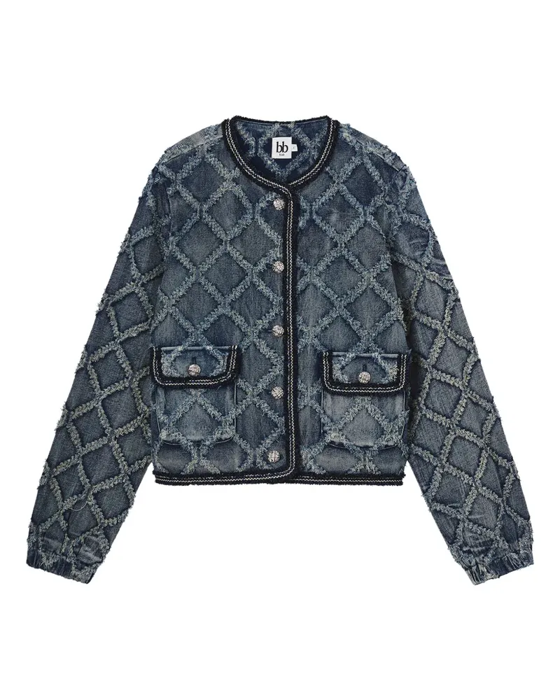 b+ab Jacke mit Rautenmuster - Blau Blau