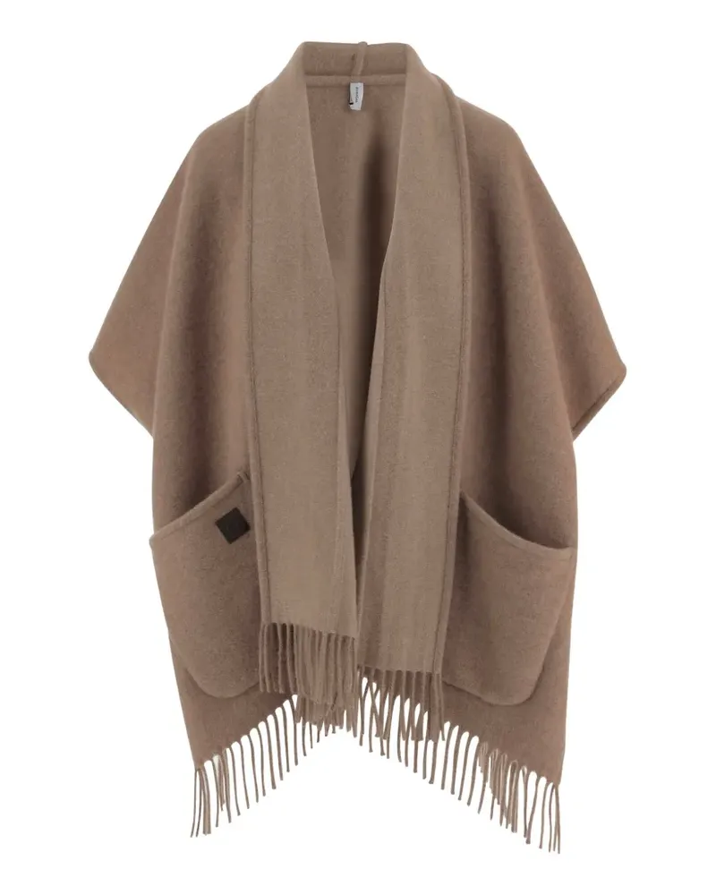 Ferragamo fringed patch-pocket cape - Braun Braun