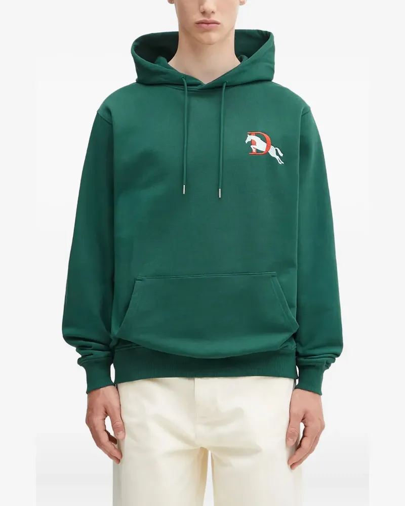 Drôle de Monsieur Hoodie mit Pferdestickerei - Grün Grün