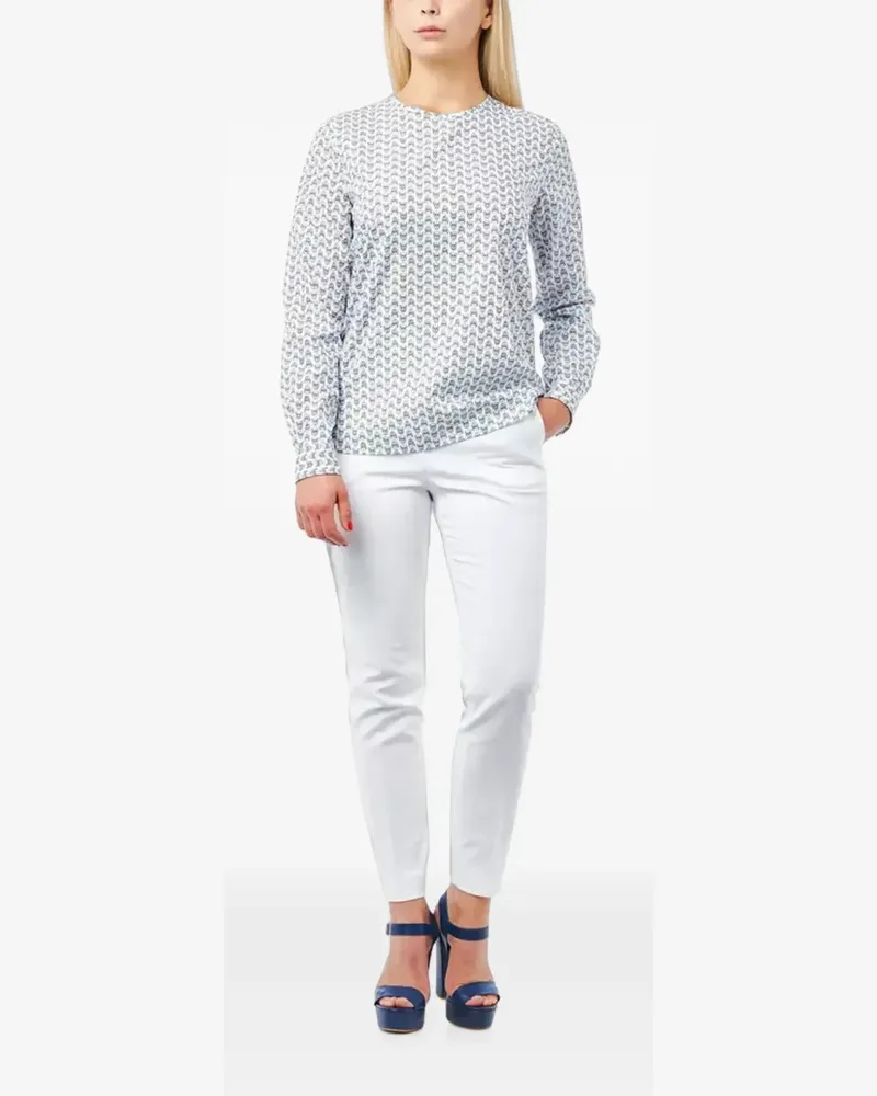 Bagutta Bluse mit Blumenprint - Weiß Weiß