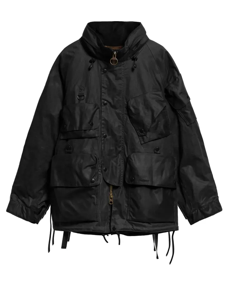 Barbour Gewachste Jacke mit Taschen - Schwarz Schwarz