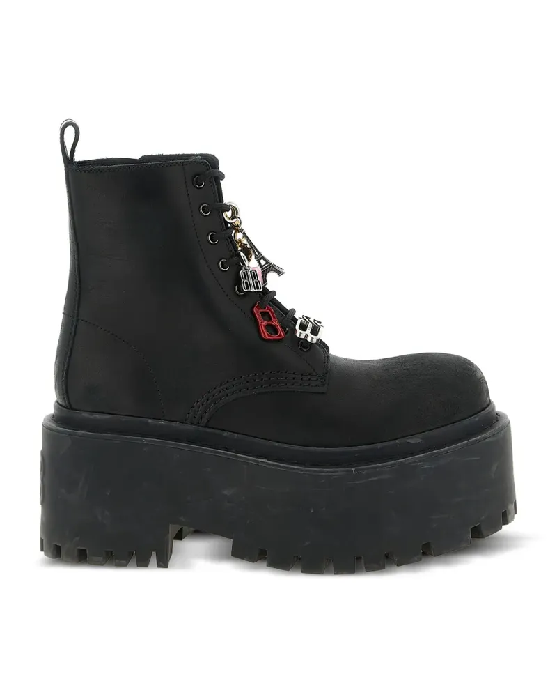 Balenciaga Strike Stiefeletten mit Anhänger - Schwarz Schwarz