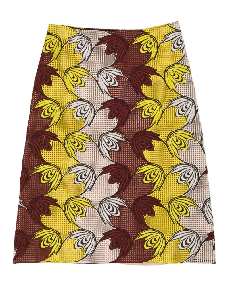 Marni leaf-print skirt - Gelb Gelb