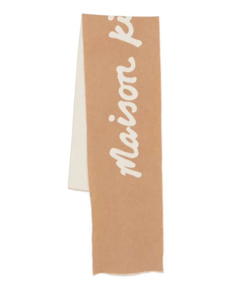 Kitsuné logo-jacquard scarf - Braun Braun