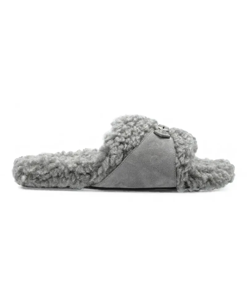 Balenciaga Furry buckled slides - Grau Grau