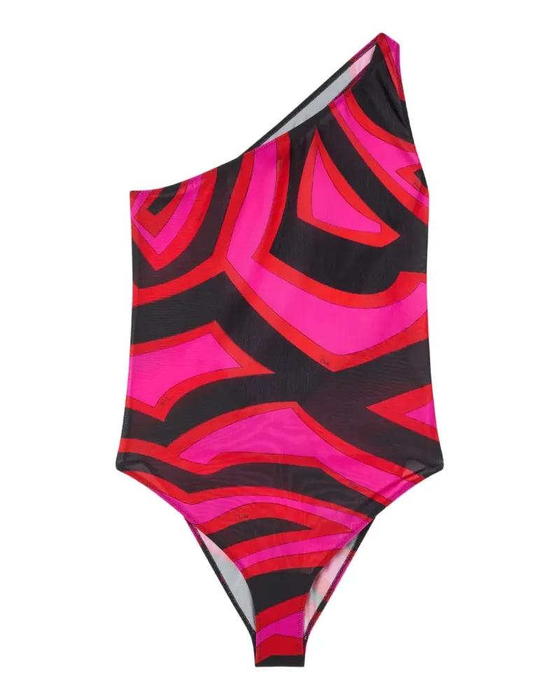 Emilio Pucci Labirinto-print one-shoulder bodysuit - Rosa Rosa