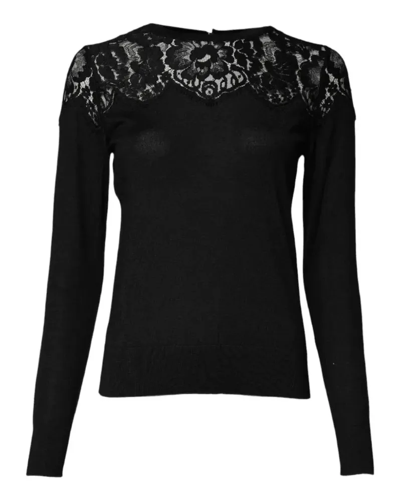 Dolce & Gabbana Pullover mit Spitzenbesatz - Schwarz Schwarz