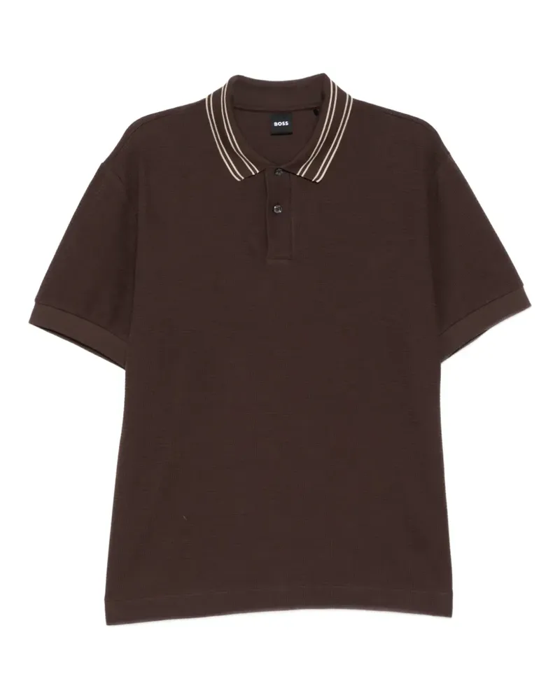 HUGO BOSS cotton polo shirt - Braun Braun