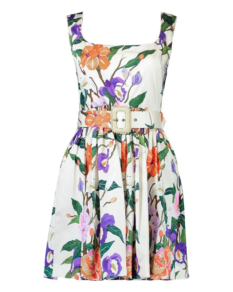 Borgo De Nor Muna floral-print belted dress - Weiß Weiß