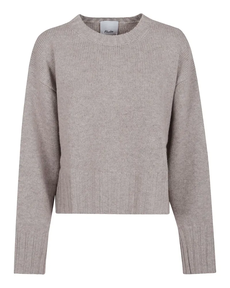 ALLUDE Kaschmirpullover mit geripptem Besatz - Nude Nude