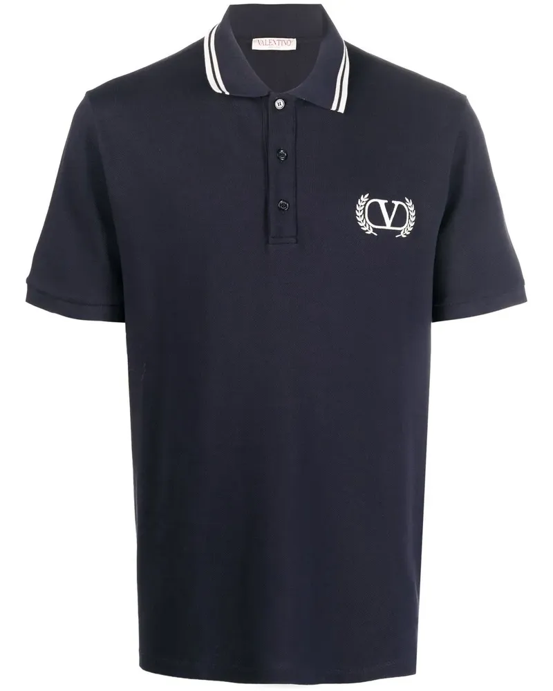 Valentino Garavani Poloshirt mit Logo-Stickerei - Blau Blau